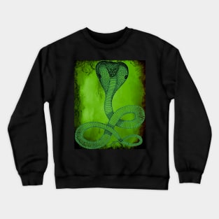 Green Fire Cobra Cool Design Crewneck Sweatshirt